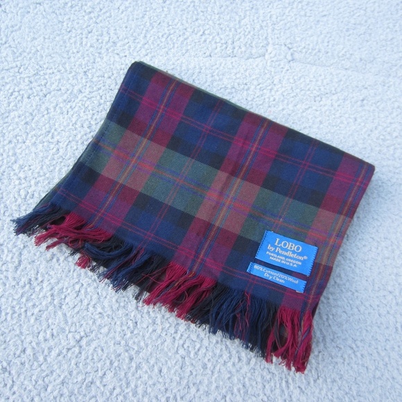 LOBO By Pendleton Plaid Cotton and Wool‎ Scarf Fall winter Cozy Career  Vintage - Picture 1 of 7